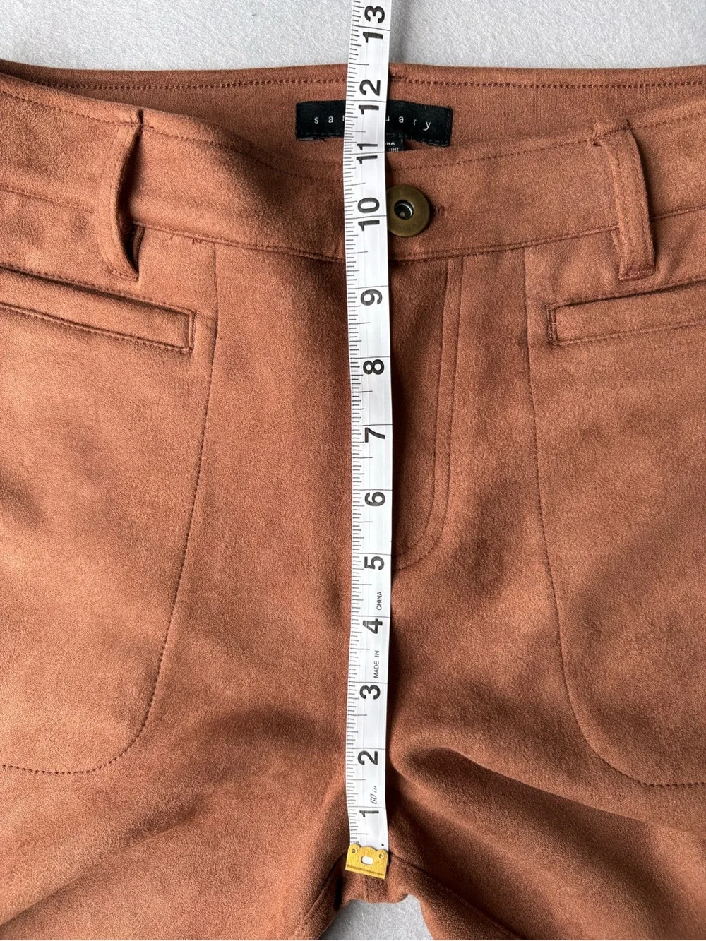 Sanctuary Sawyer Faux Suede Brown Bell Bottom Flare Pants Sz 27 Boho 70s Retro - Picture 9 of 10